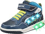 Geox J Inek Boy D, Sneakers para Niño, Multicolor (Navy/Lime), 36 EU